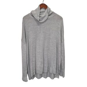 Icebreaker Grey Cowl Neck Wool Blend Long Sleeve Shirt Size Medium